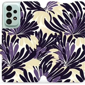 Pouzdro na mobilní telefon Flipové pouzdro Mobiwear - Samsung Galaxy A33 5G - VA47S Fialová flóra (Knížkové flip pouzdro, obal, kryt na mobil Samsung Galaxy A33 5G - VA47S Fialová flóra, materiál Umělá kůže + TPU - ochrana 360°, stojánek, silikonová vanička, magnetické zavírání)