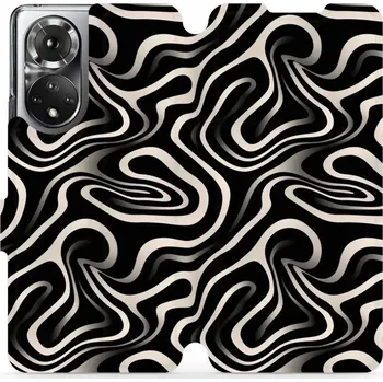 Pouzdro na mobilní telefon Flipové pouzdro Mobiwear - Honor 50 / Huawei Nova 9 - VA63S Vlnky a linky (Knížkové flip pouzdro, obal, kryt na mobil Honor 50 / Huawei Nova 9 - VA63S Vlnky a linky, materiál Umělá kůže + TPU - ochrana 360°, stojánek, silikonová vanička, magnetické zavírá