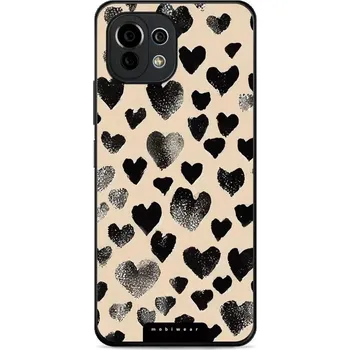 Pouzdro na mobilní telefon Lesklý kryt Mobiwear Glossy - Xiaomi 11 Lite 5G NE / Xiaomi Mi 11 Lite - GA51G Černá srdíčka (Prémiové lesklé pouzdro, obal, kryt Mobiwear Glossy na mobil Xiaomi 11 Lite 5G NE / Xiaomi Mi 11 Lite - GA51G Černá srdíčka, materiál Plast + TPU silikon - krytí