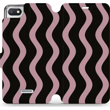 Pouzdro na mobilní telefon Flipové pouzdro Mobiwear - Xiaomi Redmi 6A - VA54S Fialové vlnky (Knížkové flip pouzdro, obal, kryt na mobil Xiaomi Redmi 6A - VA54S Fialové vlnky, materiál Umělá kůže + TPU - ochrana 360°, stojánek, silikonová vanička, magnetické zavírání)