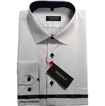 Pánská košile Pánská košile s dlouhým rukávem - střih REGULAR - vzor F655 - bíla barva se vzorem - 40