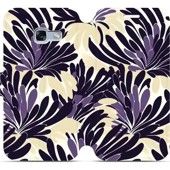 Pouzdro na mobilní telefon Flipové pouzdro Mobiwear - Samsung Galaxy A3 2017 - VA47S Fialová flóra (Knížkové flip pouzdro, obal, kryt na mobil Samsung Galaxy A3 2017 - VA47S Fialová flóra, materiál Umělá kůže + TPU - ochrana 360°, stojánek, silikonová vanička, magnetické zavírání)