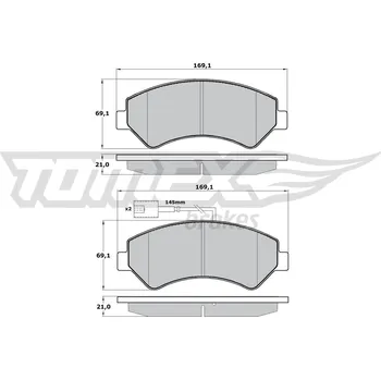 Brzdová destička Sada brzdových destiček, kotoučová brzda TOMEX Brakes TX 17-19