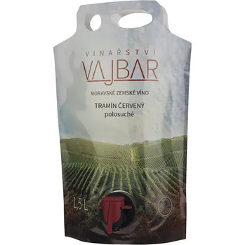 Víno Tramín červený polosuché 1,5l pouch /Vajbar/