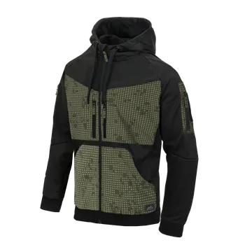 Pánské oblečení HELIKON HELIKON mikina ROGUE (FullZip)® - Černá/Desert Night Camo - XXXL