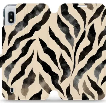 Pouzdro na mobilní telefon Flipové pouzdro Mobiwear - Samsung Galaxy A10 - VA53S Zebří (Knížkové flip pouzdro, obal, kryt na mobil Samsung Galaxy A10 - VA53S Zebří, materiál Umělá kůže + TPU - ochrana 360°, stojánek, silikonová vanička, magnetické zavírání)