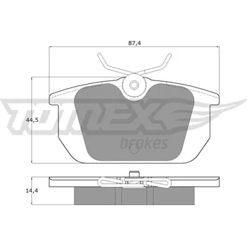 Brzdová destička Sada brzdových destiček, kotoučová brzda TOMEX Brakes TX 12-01