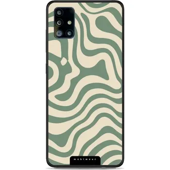 Pouzdro na mobilní telefon Lesklý kryt Mobiwear Glossy - Samsung Galaxy A51 - GA57G Zelené a béžové zkrouceniny (Prémiové lesklé pouzdro, obal, kryt Mobiwear Glossy na mobil Samsung Galaxy A51 - GA57G Zelené a béžové zkrouceniny, materiál Plast + TPU silikon - krytí po všech)