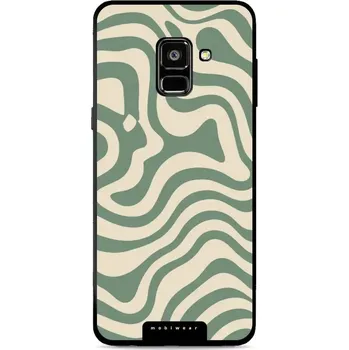 Pouzdro na mobilní telefon Lesklý kryt Mobiwear Glossy - Samsung Galaxy A8 2018 - GA57G Zelené a béžové zkrouceniny (Prémiové lesklé pouzdro, obal, kryt Mobiwear Glossy na mobil Samsung Galaxy A8 2018 - GA57G Zelené a béžové zkrouceniny, materiál Plast + TPU silikon - krytí po všec