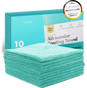 Utěrka ChemicalWorkz Allrounder Pack 250GSM Turquoise - Mikrovláknové utěrky (10 ks)
