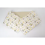 Mantinel do postýlky žluto-šedá zvířátka/trojúhelníky 180 cm