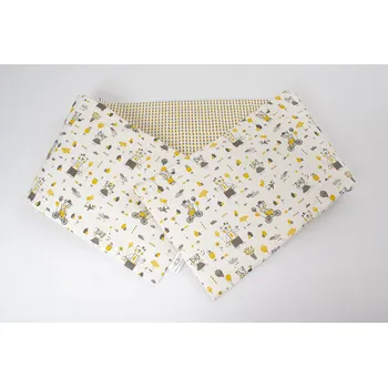 mantinel do postýlky Mantinel do postýlky žluto-šedá zvířátka/trojúhelníky 180 cm