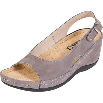 Dámská zdravotní obuv Buxa Dámská zdravotní kožená obuv na klínku BZ330 - Šedá Velikost: 41