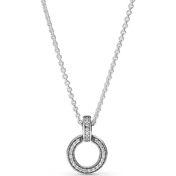 Náhrdelník Náhrdelník a náhrdelníkový přívěsek PANDORA Dvojitý kroužek 399487C01-45