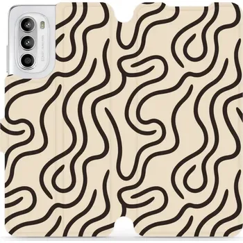 Pouzdro na mobilní telefon Flipové pouzdro Mobiwear - Motorola Moto G52 - VA60S Linky (Knížkové flip pouzdro, obal, kryt na mobil Motorola Moto G52 - VA60S Linky, materiál Umělá kůže + TPU - ochrana 360°, stojánek, silikonová vanička, magnetické zavírání)
