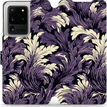 Pouzdro na mobilní telefon Flipové pouzdro Mobiwear - Samsung Galaxy S20 Ultra - VA46S Fialové rostliny (Knížkové flip pouzdro, obal, kryt na mobil Samsung Galaxy S20 Ultra - VA46S Fialové rostliny, materiál Umělá kůže + TPU - ochrana 360°, stojánek, silikonová vanička, magnetické)