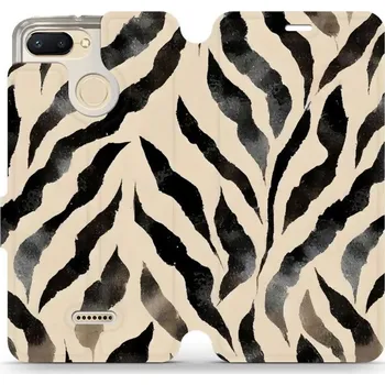 Pouzdro na mobilní telefon Flipové pouzdro Mobiwear - Xiaomi Redmi 6 - VA53S Zebří (Knížkové flip pouzdro, obal, kryt na mobil Xiaomi Redmi 6 - VA53S Zebří, materiál Umělá kůže + TPU - ochrana 360°, stojánek, silikonová vanička, magnetické zavírání)