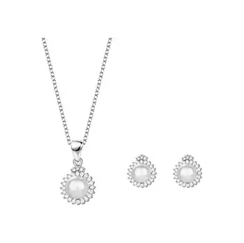Souprava šperků Stříbrná souprava šperků s bílou perlou