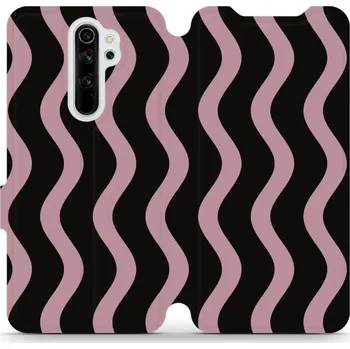 Pouzdro na mobilní telefon Flipové pouzdro Mobiwear - Xiaomi Redmi Note 8 Pro - VA54S Fialové vlnky (Knížkové flip pouzdro, obal, kryt na mobil Xiaomi Redmi Note 8 Pro - VA54S Fialové vlnky, materiál Umělá kůže + TPU - ochrana 360°, stojánek, silikonová vanička, magnetické zavírání