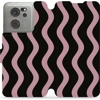 Pouzdro na mobilní telefon Flipové pouzdro Mobiwear - Xiaomi 13T / 13T Pro - VA54S Fialové vlnky (Knížkové flip pouzdro, obal, kryt na mobil Xiaomi 13T / 13T Pro - VA54S Fialové vlnky, materiál Umělá kůže + TPU - ochrana 360°, stojánek, silikonová vanička, magnetické zavírání)