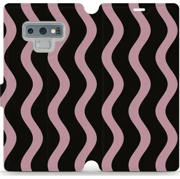 Pouzdro na mobilní telefon Flipové pouzdro Mobiwear - Samsung Galaxy Note 9 - VA54S Fialové vlnky (Knížkové flip pouzdro, obal, kryt na mobil Samsung Galaxy Note 9 - VA54S Fialové vlnky, materiál Umělá kůže + TPU - ochrana 360°, stojánek, silikonová vanička, magnetické zavírání)