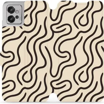 Pouzdro na mobilní telefon Flipové pouzdro Mobiwear - Motorola Moto G32 - VA60S Linky (Knížkové flip pouzdro, obal, kryt na mobil Motorola Moto G32 - VA60S Linky, materiál Umělá kůže + TPU - ochrana 360°, stojánek, silikonová vanička, magnetické zavírání)