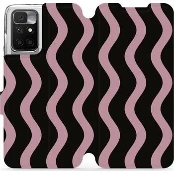 Pouzdro na mobilní telefon Flipové pouzdro Mobiwear - Xiaomi Redmi 10 / Redmi 10 2022 - VA54S Fialové vlnky (Knížkové flip pouzdro, obal, kryt na mobil Xiaomi Redmi 10 / Redmi 10 2022 - VA54S Fialové vlnky, materiál Umělá kůže + TPU - ochrana 360°, stojánek, silikonová vanička,)