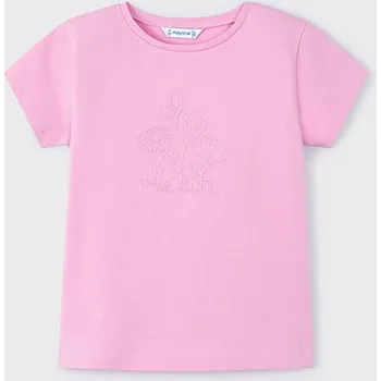 Dívčí triko Mayoral 174 růžová, smetanová barva: růžová, Rozměr: 128