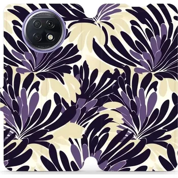 Pouzdro na mobilní telefon Flipové pouzdro Mobiwear - Xiaomi Redmi Note 9T - VA47S Fialová flóra (Knížkové flip pouzdro, obal, kryt na mobil Xiaomi Redmi Note 9T - VA47S Fialová flóra, materiál Umělá kůže + TPU - ochrana 360°, stojánek, silikonová vanička, magnetické zavírání)