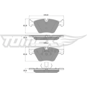 Brzdová destička Sada brzdových destiček, kotoučová brzda TOMEX Brakes TX 17-33