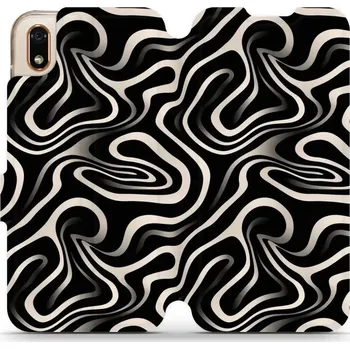 Pouzdro na mobilní telefon Flipové pouzdro Mobiwear - Huawei Y5 2019 / Honor 8S - VA63S Vlnky a linky (Knížkové flip pouzdro, obal, kryt na mobil Huawei Y5 2019 / Honor 8S - VA63S Vlnky a linky, materiál Umělá kůže + TPU - ochrana 360°, stojánek, silikonová vanička, magnetické)