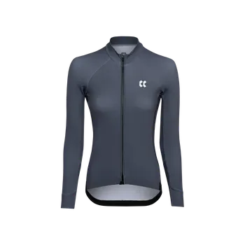 Cyklistické oblečení KALAS PASSION Z4 | Cyklistický dres dlouhý rukáv TEMPS | Steel Grey | DÁMSKÝ | Velikost: 2