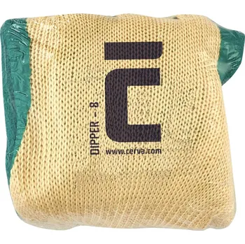 Pracovní rukavice CERVA DIPPER VAM / Nylonové máčené rukavice, bezešvé, latex - žlutá/zelená 8