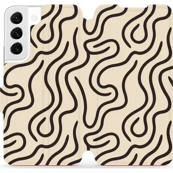 Pouzdro na mobilní telefon Flipové pouzdro Mobiwear - Samsung Galaxy S22 - VA60S Linky (Knížkové flip pouzdro, obal, kryt na mobil Samsung Galaxy S22 - VA60S Linky, materiál Umělá kůže + TPU - ochrana 360°, stojánek, silikonová vanička, magnetické zavírání)