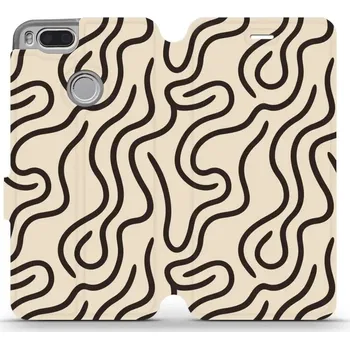 Pouzdro na mobilní telefon Flipové pouzdro Mobiwear - Xiaomi Mi A1 - VA60S Linky (Knížkové flip pouzdro, obal, kryt na mobil Xiaomi Mi A1 - VA60S Linky, materiál Umělá kůže + TPU - ochrana 360°, stojánek, silikonová vanička, magnetické zavírání)