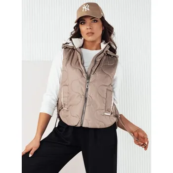 Dámská vesta Dstreet Dámská prošívaná vesta v béžové barvě Treos