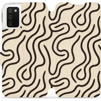 Pouzdro na mobilní telefon Flipové pouzdro Mobiwear - Samsung Galaxy A03S - VA60S Linky (Knížkové flip pouzdro, obal, kryt na mobil Samsung Galaxy A03S - VA60S Linky, materiál Umělá kůže + TPU - ochrana 360°, stojánek, silikonová vanička, magnetické zavírání)