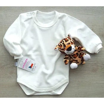 Kojenecký body AMÁLKA Bavlněné body dlouhý rukáv, smetanové Velikost: 56