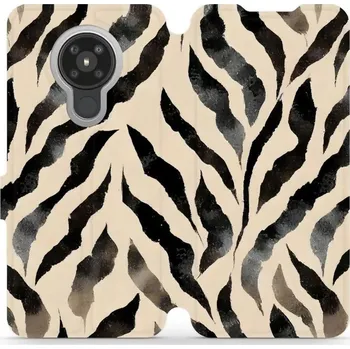 Pouzdro na mobilní telefon Flipové pouzdro Mobiwear - Nokia 5.3 - VA53S Zebří (Knížkové flip pouzdro, obal, kryt na mobil Nokia 5.3 - VA53S Zebří, materiál Umělá kůže + TPU - ochrana 360°, stojánek, silikonová vanička, magnetické zavírání)