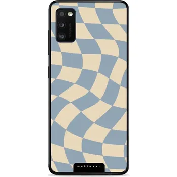 Pouzdro na mobilní telefon Lesklý kryt Mobiwear Glossy - Samsung Galaxy A41 - GA59G Modrá a béžová šachovnice (Prémiové lesklé pouzdro, obal, kryt Mobiwear Glossy na mobil Samsung Galaxy A41 - GA59G Modrá a béžová šachovnice, materiál Plast + TPU silikon - krytí po všech stranách,)