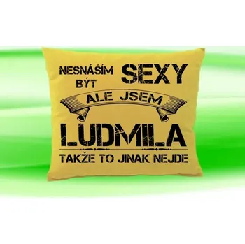 Dekorativní polštářek Polštář se jménem LUDMILA Béžový (polštářek nesnáším být sexy ale jsem ???)