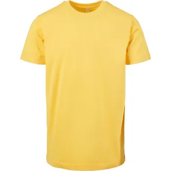 Build your Brand Pánské tričko vyšší gramáže BY004 Barva: Žlutá, Velikost: 5XL