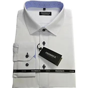 Pánská košile Pánská košile s dlouhým rukávem - střih REGULAR - vzor F446 - bílá barva - 48