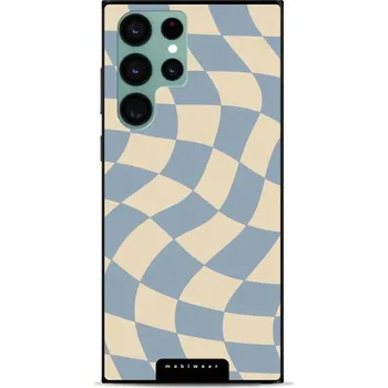 Pouzdro na mobilní telefon Lesklý kryt Mobiwear Glossy - Samsung Galaxy S22 Ultra - GA59G Modrá a béžová šachovnice (Prémiové lesklé pouzdro, obal, kryt Mobiwear Glossy na mobil Samsung Galaxy S22 Ultra - GA59G Modrá a béžová šachovnice, materiál Plast + TPU silikon - krytí po všec
