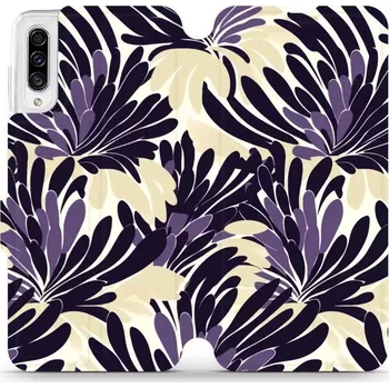 Pouzdro na mobilní telefon Flipové pouzdro Mobiwear - Samsung Galaxy A30s - VA47S Fialová flóra (Knížkové flip pouzdro, obal, kryt na mobil Samsung Galaxy A30s - VA47S Fialová flóra, materiál Umělá kůže + TPU - ochrana 360°, stojánek, silikonová vanička, magnetické zavírání)