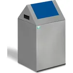 Nádoba na odpad, z ocelového plechu, samozhášecí, 43 litrů, stříbrná, stříbrné víko