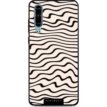 Pouzdro na mobilní telefon Lesklý kryt Mobiwear Glossy - Huawei P30 - GA62G Vlnky na béžové (Prémiové lesklé pouzdro, obal, kryt Mobiwear Glossy na mobil Huawei P30 - GA62G Vlnky na béžové, materiál Plast + TPU silikon - krytí po všech stranách, neošoupatelný potisk, tenké proveden