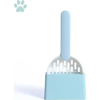 Přislušenství pro kočičí toaletu Lopatka na stelivo - údržba kočičí toalety ( s boxem na uložení) Barva: Modro bílá
