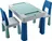 TEGA Baby Multifun sada stoleček + 2 židličky, tyrkysová/modrá/šedá