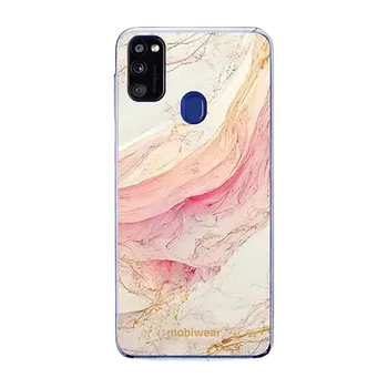 Pouzdro na mobilní telefon Silikonové pouzdro Mobiwear na mobil Samsung Galaxy M21 - B002F Růžový a zlatavý mramor - VÝPRODEJ (Silikonové pouzdro, obal, kryt Mobiwear na mobilní telefon Samsung Galaxy M21 - B002F Růžový a zlatavý mramor)
